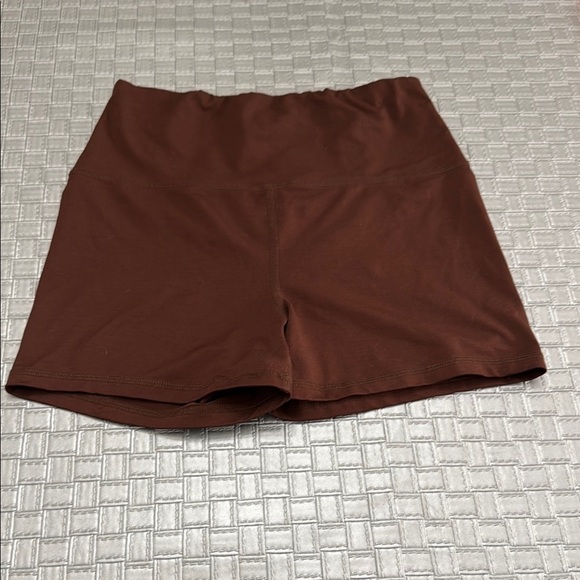 Reformation EcoStretch High-Waist Bike Shorts - Brown, Size M - Picture 4 of 9